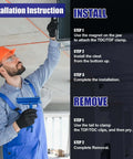 Installer using 6 Inch Magnetic TDC And TDF Cleat Tool For HVAC Duct And Sheet Metal, following installation instructions.