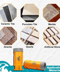 EXFEIN diamond core drill bits for tile; orange bits with 1/4", 5/16", 3/8" sizes; shown with ceramic, porcelain, and marble tiles.