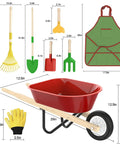 Kid Friendly Gardening Wheelbarrow Set With Real Wheelbarrow, Wooden Tools, Apron, Gloves, Plant Stickers And STEM Guide details