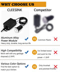 Sink Top Air Switch Kit For Garbage Disposal, Polished Stainless Steel, Long 3.5 Inch Button, comparison with competitor's model.