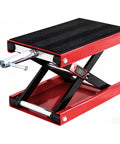 Beefy 1100 Lb Wide Deck Motorcycle Center Scissor Lift Jack Repair Hoist Stand For Bikes ATVs Dirt Bikes And Scooters Crank Operated