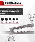 Esakoya brake line flaring tool kit with five adapters and a silver flaring bar with wing-nut clamp