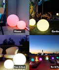 14 Inch LED Ball Light Cordless Rechargeable Globe Lamp With Remote 16 RGB Color Changing Dimmable Mood Light Waterproof Decorative Glow Orb For Home Outdoor Garden Patio Pool Party Decor