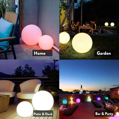 14 Inch LED Ball Light Cordless Rechargeable Globe Lamp With Remote 16 RGB Color Changing Dimmable Mood Light Waterproof Decorative Glow Orb For Home Outdoor Garden Patio Pool Party Decor
