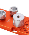 Close-up of Integrated Aluminum Profile Drill Jig For Automated Assembly Lines, time-saving tool with anodized finish