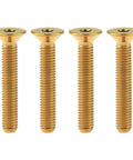 Premium Gr5 Titanium Countersunk Flat Head Bolts M5 X 30Mm Sweet Gold Finish Hex Allen Drive Pack of four screws from the side