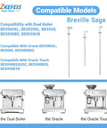 Steam Probe Kit components compatible with Breville Sage Dual Boiler and Oracle Touch, designed for efficient upkeep.