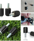 6 Pack M5 Rear Derailleur Barrel Adjusters For Precise Cable Tension shown in use and detail, steel and plastic construction.