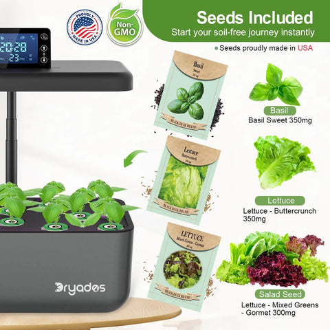 All In One Hydroponics Growing System Kit With Seeds Featuring 12 Pods Indoor Herb Garden And LED Grow Light