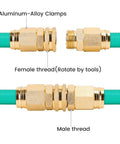 Two Pack Five Eighth Inch Garden Hose Repair Connector Set With Aluminum Male And Female Ends