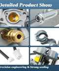 Carburetor Replacement Kit For 5000W Dual Fuel Inverter Generator 71367 70143 with gaskets and fuel line detail view