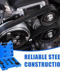 Heavy Duty Power Steering Pump Pulley Removal Tool Set Built Like A Tank To Crush Stubborn Rust Fast Premium Carbon Steel Heat Treated Anti Rust Pro Gear with blue case and steel components.