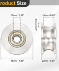 Heavy Duty U Groove Pulley Wheel Machined From 201 Stainless Steel For Zero Slippage Belt Transmissions That Turn Smooth As Butter, 48mm size.