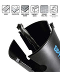 Spyder carbide-tipped hole saw, 6-1/4-inch diameter, black with blue logo