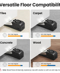 2 Pack Door Stop Alarm for Home and Travel Safety, 120dB Loud Siren shown on tiles, carpet, concrete, and wood surfaces