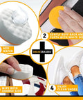 Steps for using Instant Sneaker Cleaner Kit For Sneakers, Dual Sided Sponges, Powerful Shoe Cleaning Solution For Tennis Shoes And Everyday Kicks