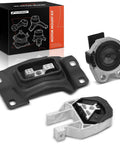 Ford Focus 3 Piece Engine Motor Mount and Transmission Mount Set for 2012 2016 2.0L DIY Ready Bolt In with all parts visible