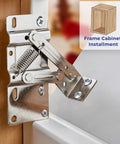 One Pair Tip Out Tray Hinges For Kitchen Cabinets Self Closing Satin Nickel Finish DIY Friendly Space Saving Cabinet Drawers Easy Install Durable Bathroom Sink Front Drawer Hardware in metal on wooden cabinet