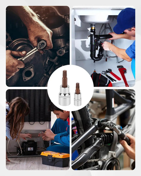 Torx T30 Socket Set Six Piece With One Quarter Inch And Three Eighth Inch Drives S2 Steel Star Sockets in use for repairs