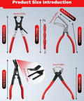 Product size introduction of Electrical Disconnect Pliers And Connector Removal Tool Kit For DIY Car Care 5 Piece Automotive Set