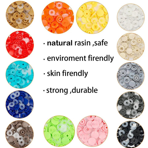 140 Set T5 Plastic Snap Button Kit With 14 Color Options No Tools Needed No Sew Snaps For DIY Crafts And Clothing Sewing