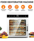 Premium Heavy Duty Freeze Dryer Machine With Twelve Stainless Steel Trays To Keep Your Fruits Veggies And Beef Jerky Rock Solid And Fresh As Heck For Any Home Hustle with various dried fruits.
