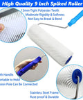 9 Inch Spiked Screed Roller With Handle For Self Leveling Concrete And Epoxy Floors Half Inch Teeth Height Includes Spiked Shoes