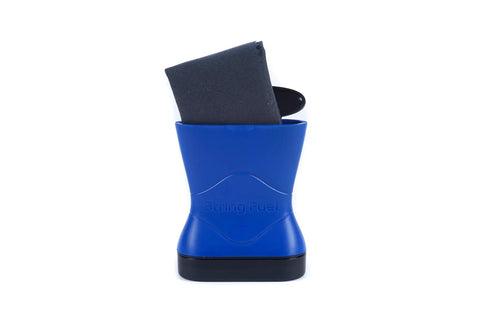 String Fuel Guitar String Cleaner And Lubricant With Microfiber Cloth For Electric, Acoustic, Bass And Banjo Use, Premium Oil Blend Keeps Strings Clean, Slick, And Long Lasting Tone For Everyday Playability. Blue bottle with microfiber cloth