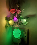 Plug In LED Night Light With Dusk To Dawn Sensor 0.5W Energy Saving Cozy Glow Dream Nightlight Rose Flower Mushroom Design
