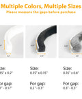 Bruiefpap weather-stripping for doors/windows, grey; self-adhesive door seal shown in three sizes (0.35x0.2, 0.35x0.35, 0.35x0.6 in).