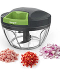 Portable Manual Food Chopper For Veggies And Fruits Handy Hand Pull String Cutter Onion Garlic Mincer 500ml Capacity with chopped veggies
