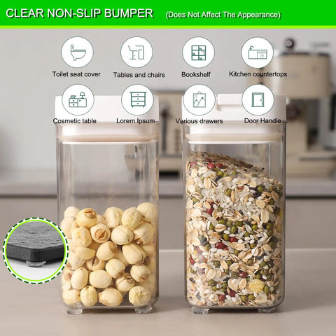 Clear Self Adhesive Cabinet Bumpers Shield Furniture From Harsh Door Slams And Cut Down Household Noise Soft Silicone Rubber Pads deliver grip on jars.