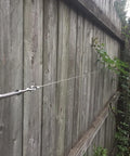 Stainless Steel Wire Rope Cable 1 16th Inch 500 Feet Vinyl Coated Braided 7x7 Core For Outdoor Use on wooden fence