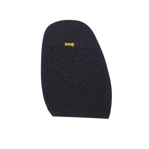 Durable Rubber Half Sole And 7mm Heel Replacement For Ice And Snow, 4.5mm Thick Lugged Traction Sole, Black, Top View