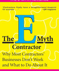Book cover for 'The E-Myth Contractor' with a yellow puzzle background and blue title text.