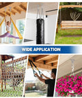 Wide application of Heavy Duty Hammock Hanging Kit With Stainless Steel Pad Eye Hooks for swings, TRX, and DIY projects shown in various setups.
