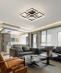 Led Ceiling Light Four Square Dimmable Flush Mount Fixture For Living Room Dining Room Bedroom And Kitchen 52W Led