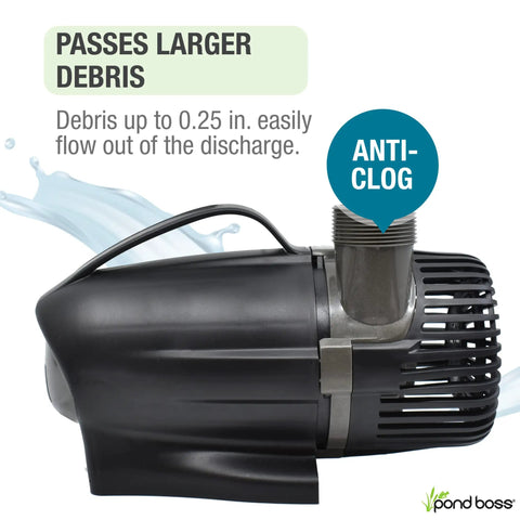 Side view of Heavy Duty 3600 GPH Pond Waterfall Pump With 170W Low Energy Power ETL Listed Premium Ceramic Shaft.