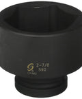 1 Inch Drive Two Seven Eighths Inch Impact Socket 6 Point Chrome Molybdenum CR MO Alloy Steel Heavy Duty Automotive Tool angled view