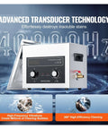 Top Shelf 10 Liter Digital Ultrasonic Cleaner Featuring Rapid Heat Control Precision Timer And Rust Resistant Basket For Nitty Gritty Jewelry And Auto Parts Detailing showing control panel and 40kHz feature.