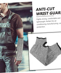 Tough As Nails Cut Resistant Arm Sleeve And Rip Proof Forearm Guard For Men And Women One Size Fits All Tear Resistant Safety Wear For Heavy Duty Yard Or Garage Grind, gray arm sleeve in use.