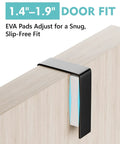 Installation of No Drill Over The Door Mop And Broom Holder With Four Slots And Four Hooks Wood Tool Hanger for a 1.4"-1.9" door fit