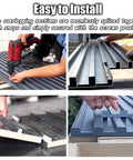 10 Pack Built Tough Corrugated Aluminum Roof Panels With Thermal Insulated Core For Pergola Sheds And Garages Weatherproof Outdoor Cladding Sheets installation process showing overlapping seams and assembly.
