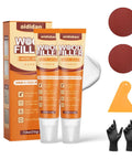 White Wood Putty Kit Brings The Whole Package With Two Tubes of Filler Plus Scraper Sandpaper And Gloves for home repairs.