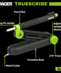 Heavy Duty Aluminum Scribe Set With Deep Hole Marking Pencil And Rugged Job Site Holster Built Tough For Woodworkers showing adjustable lock mechanism.
