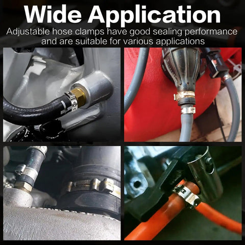 560 Piece Stepless Single Ear Hose Clamp Kit With Pliers, 22 Sizes From 5.3 To 36.1mm, 304 Stainless Steel Leak Proof Clamps For Automotive Fuel Line CV Boot PEX Pipe HVAC And Marine Includes Tools in various applications.