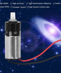 Ultra Compact 6mm Micro Planetary Gear Motor Reducer for DC 3V Low Noise, High Torque, Strong Torsion, shown with galaxy backdrop