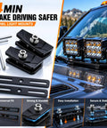 No Drill Clamp On Hood Mount LED Light Bar Brackets For A Pillar Ditch Lights Extensions on truck hood with tools