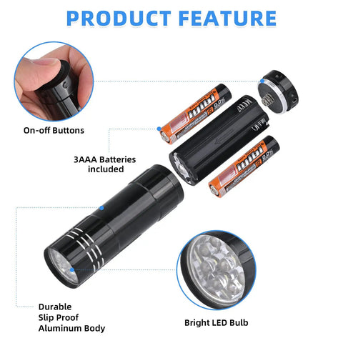 5 Pack Dope Mini LED Flashlights Handheld Aluminum Torches With Lanyards And AAA Batteries Included Assorted Colors For Camping Power Outages Night Reading And More product details