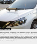 2 Piece Magnetic Base LED Light Bar Mounting Brackets With Rubber Coated Sucker Holders Installed on Car Hood